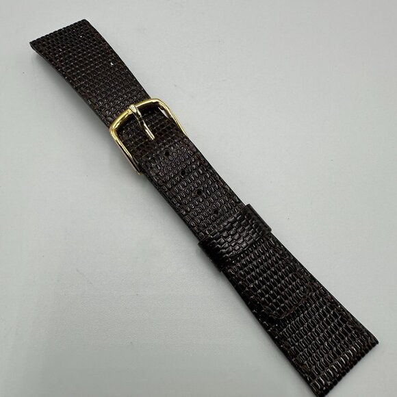 Seiko Watch Replacement Band 20MM Men Women Embossed Leather Gold Buckle - Picture 2 of 7